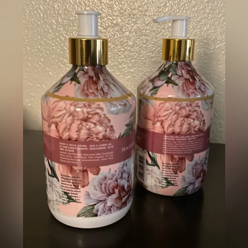 RUDY Profumi Italian Flowers Peony Bath & Body Set | Shower Gel & Lotion